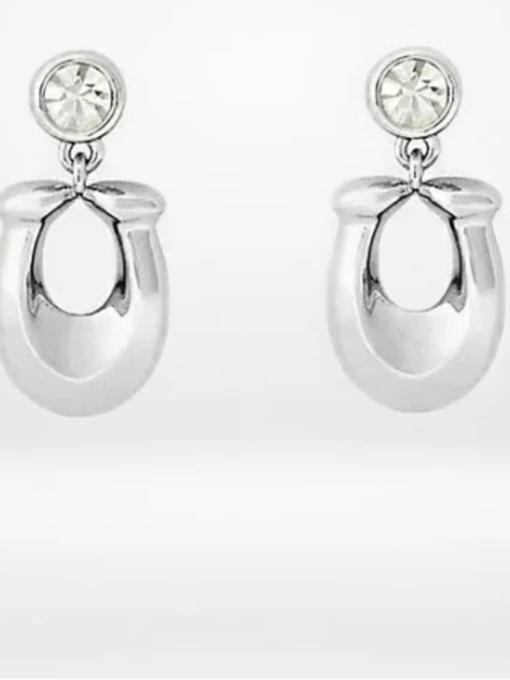 Coach Silver Tone Horse Shoe Drop  Earrings Dainty Stud like New